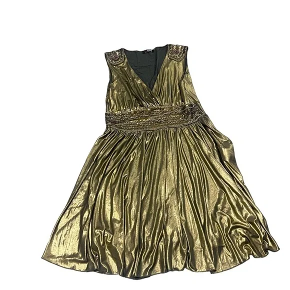 Morgan de Toi Gold Sleeveless Dress - Picture 6 of 7